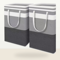 Foldable Fabric Storage Basket with Handles, Large Collapsible Laundry Hamper & Closet Organizer