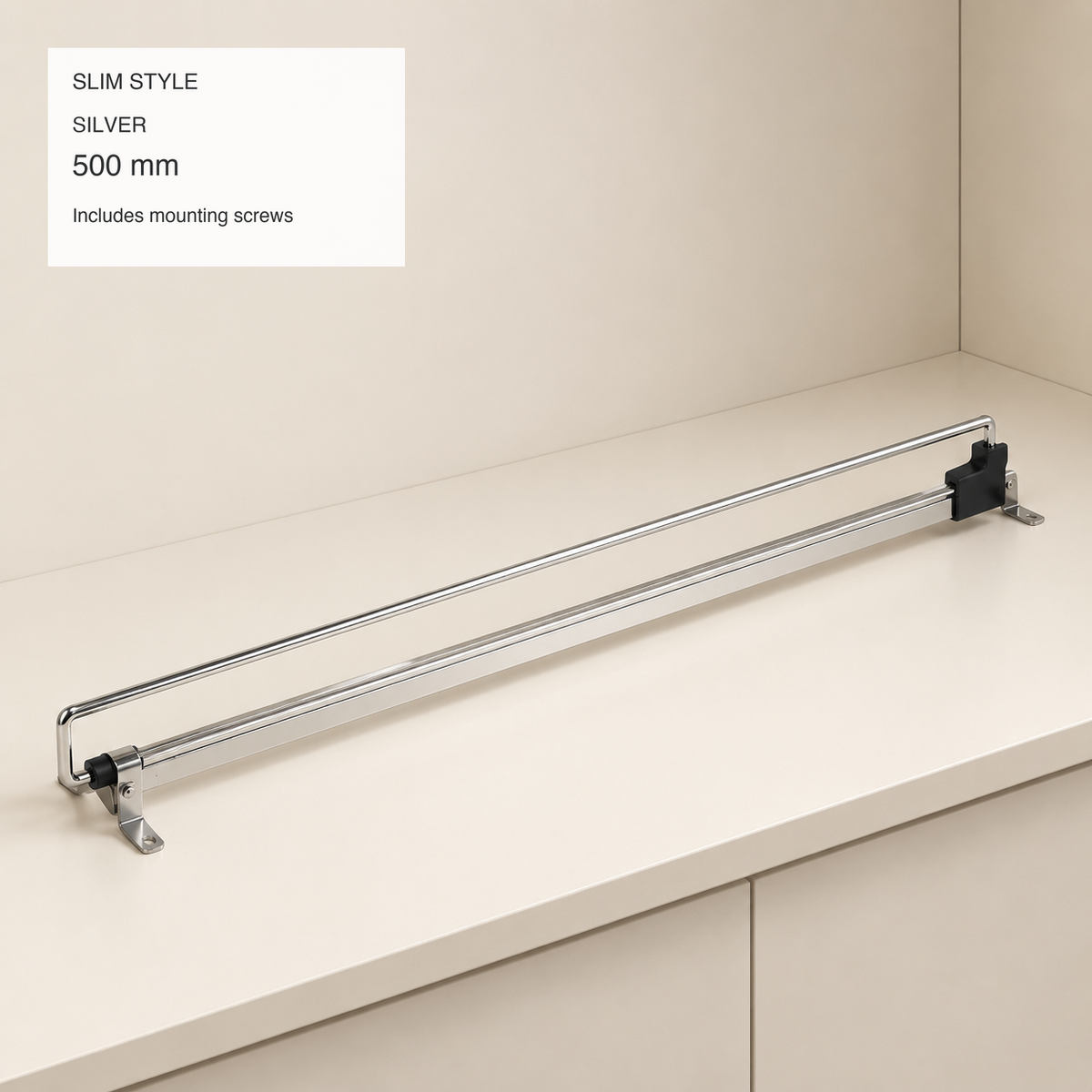 Pull-Out Wardrobe Clothes Rail — Adjustable Chrome Closet Organizer