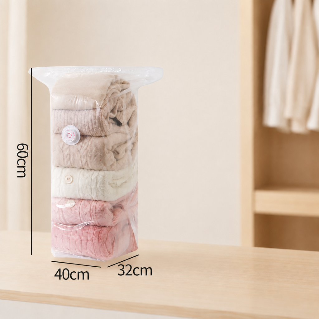No-Pump Compression Storage Bags, Roll-Up Space Saver Bags for Clothes & Bedding
