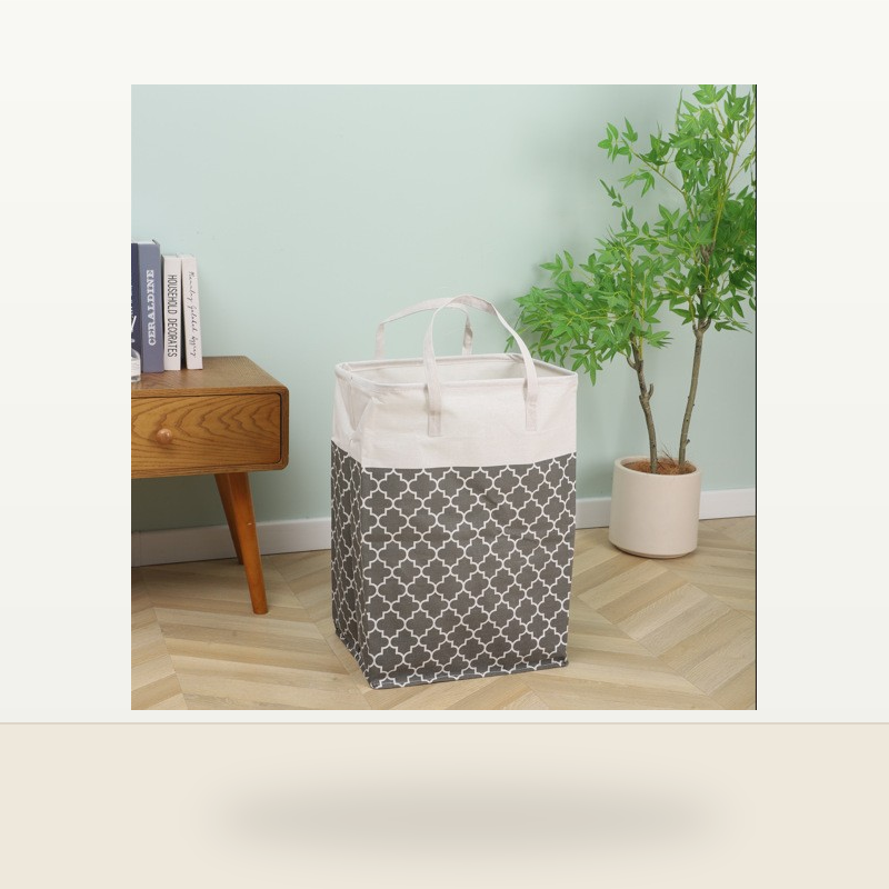 Foldable Fabric Storage Basket with Handles, Large Collapsible Laundry Hamper & Closet Organizer