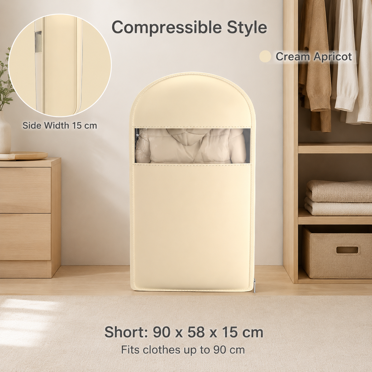 Hanging Puffer Jacket Storage Bag, Dustproof Closet Cover for Coats, Down Jackets & Seasonal Clothes