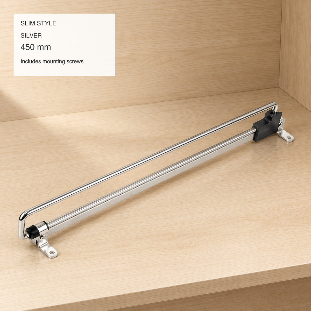 Pull-Out Wardrobe Clothes Rail — Adjustable Chrome Closet Organizer