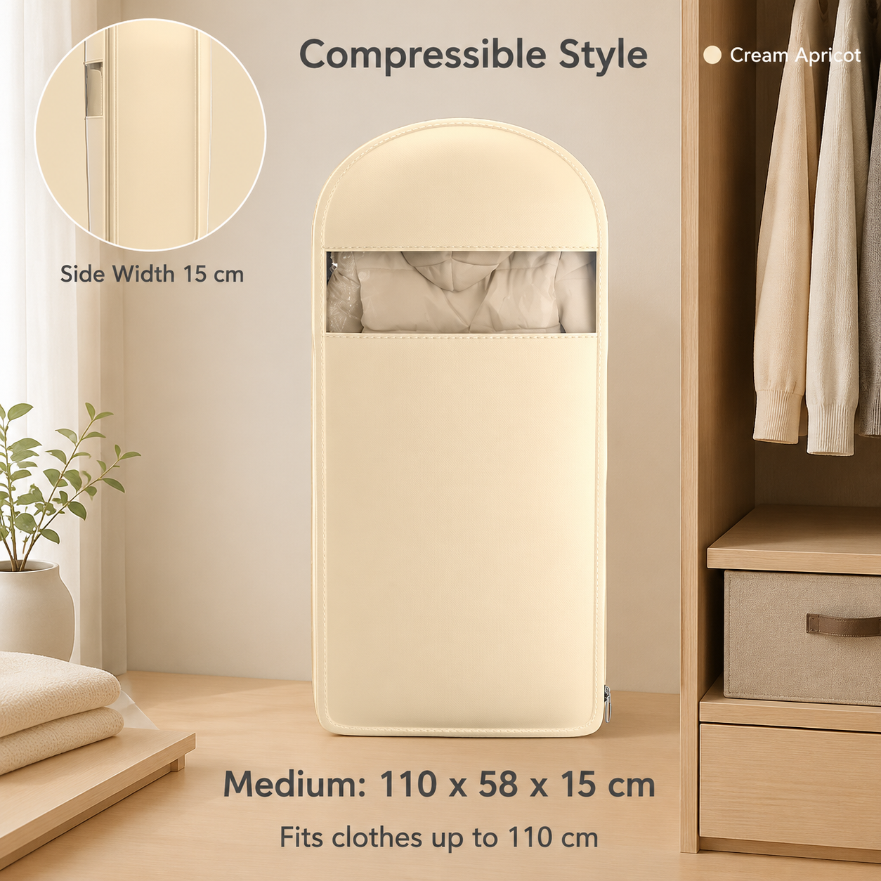 Hanging Puffer Jacket Storage Bag, Dustproof Closet Cover for Coats, Down Jackets & Seasonal Clothes