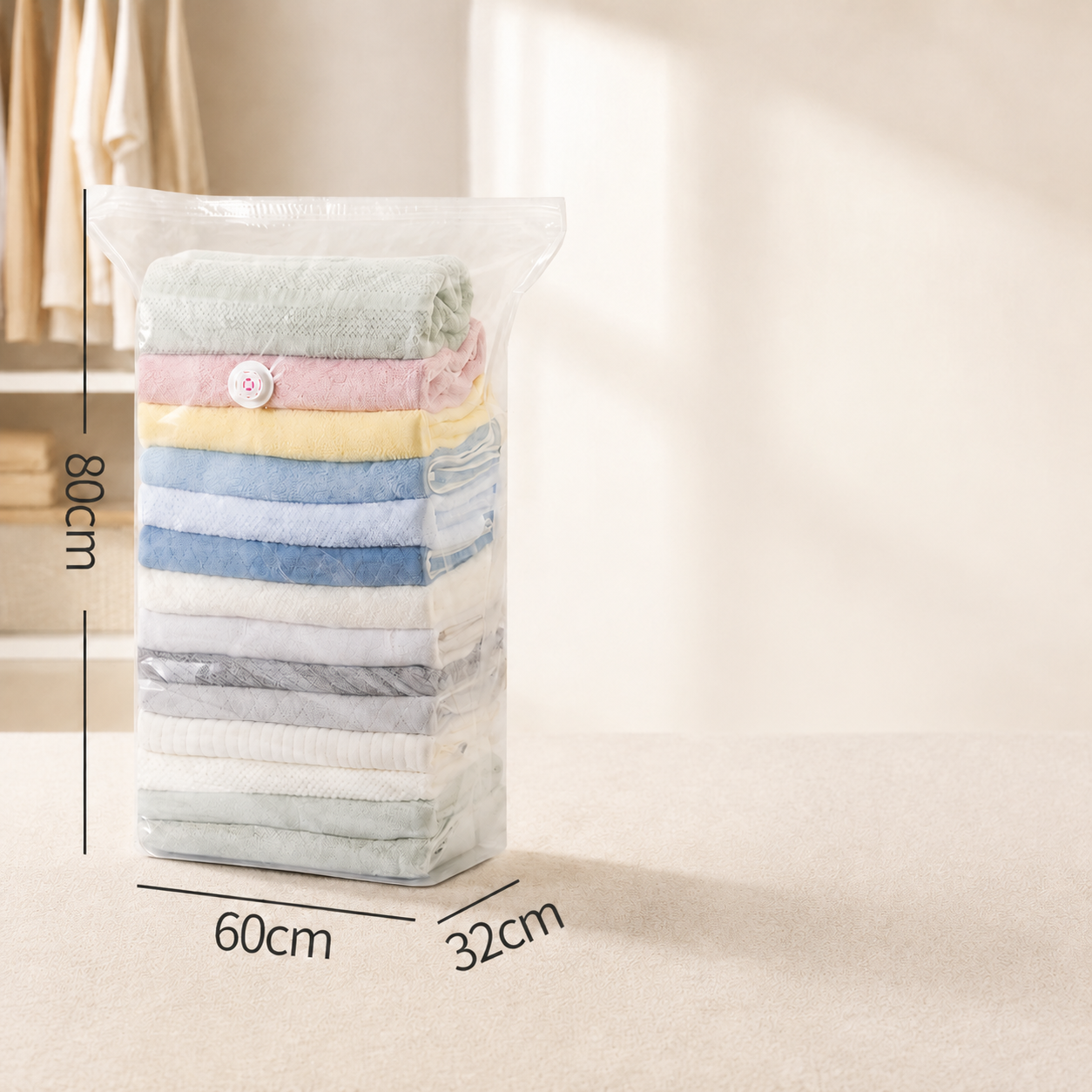 No-Pump Compression Storage Bags, Roll-Up Space Saver Bags for Clothes & Bedding