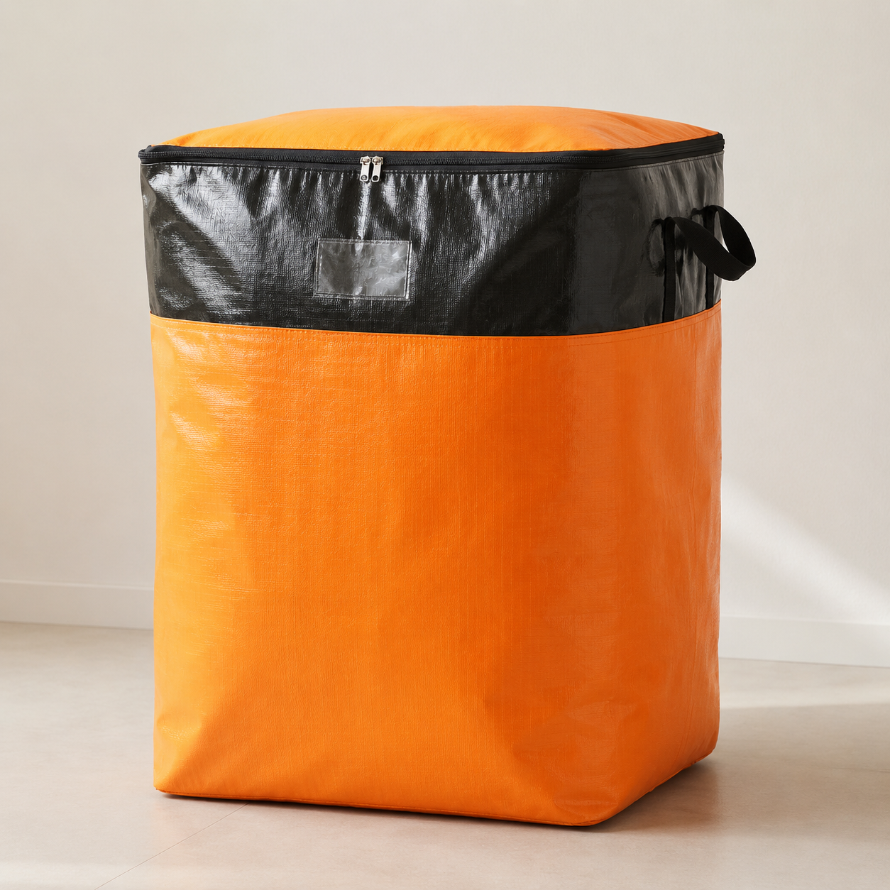 Orange and black 180L large moving storage bag