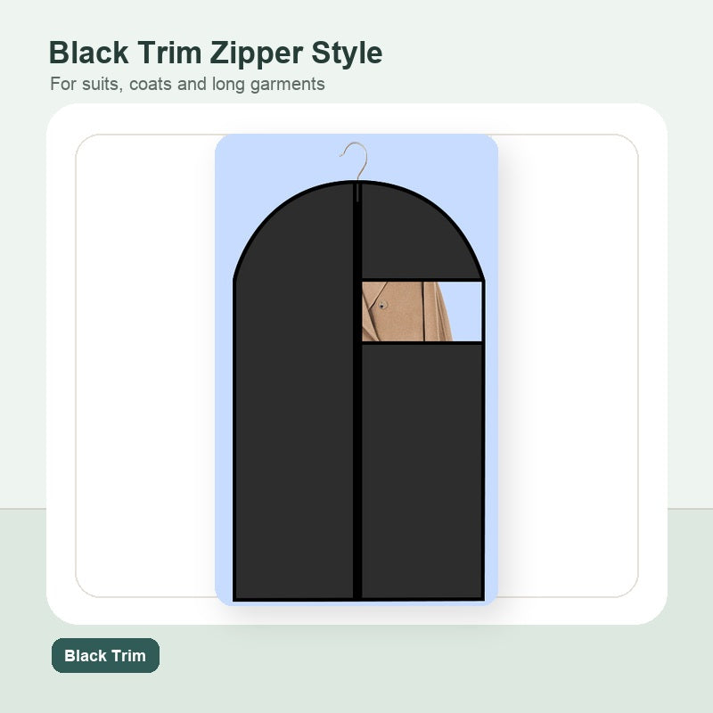 Black trim zipper PEVA garment cover