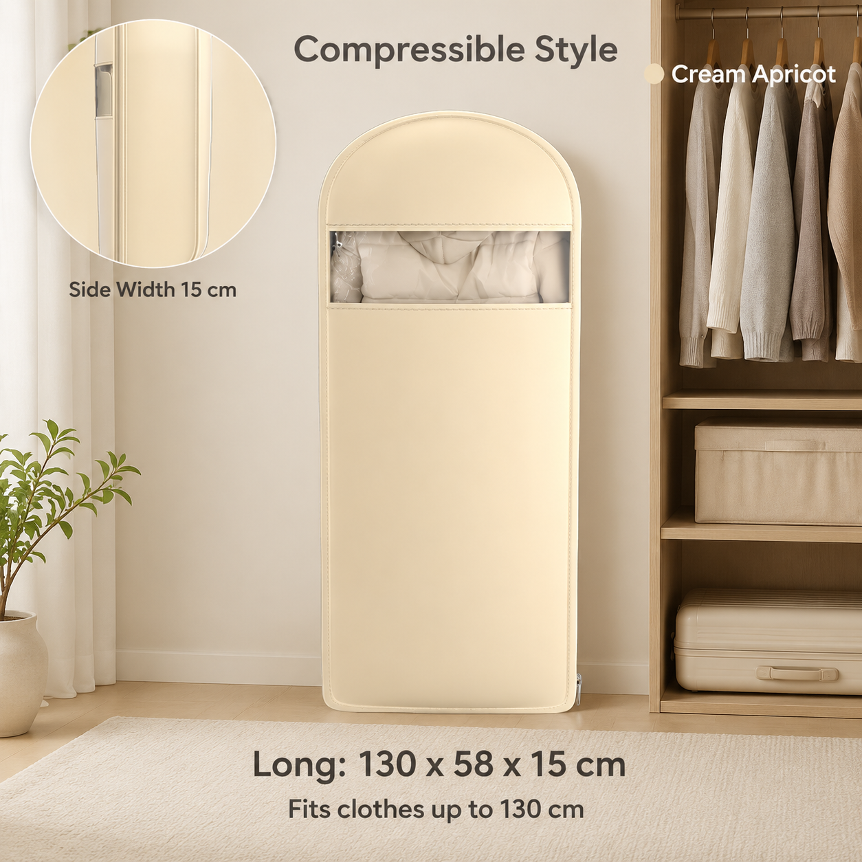 Hanging Puffer Jacket Storage Bag, Dustproof Closet Cover for Coats, Down Jackets & Seasonal Clothes