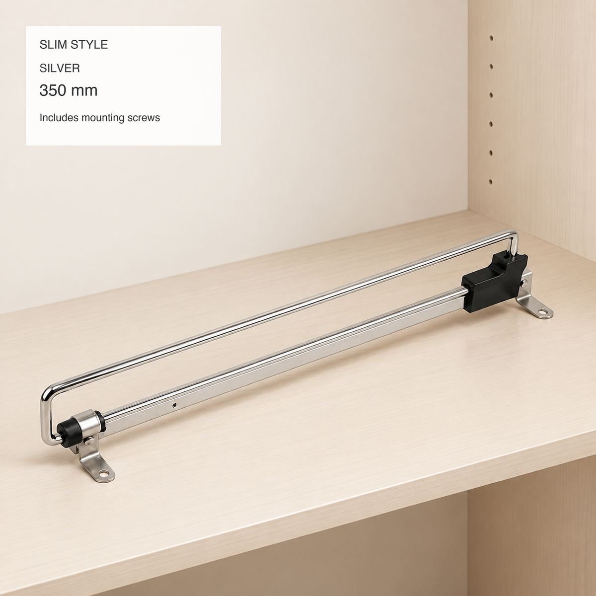 Pull-Out Wardrobe Clothes Rail — Adjustable Chrome Closet Organizer