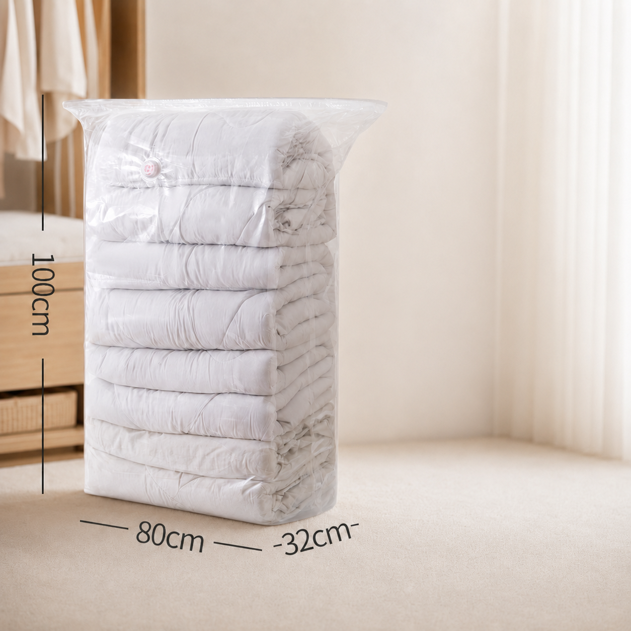 No-Pump Compression Storage Bags, Roll-Up Space Saver Bags for Clothes & Bedding