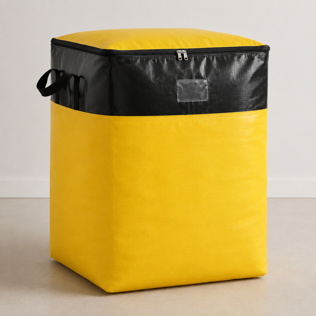 Yellow and black 140L large moving storage bag