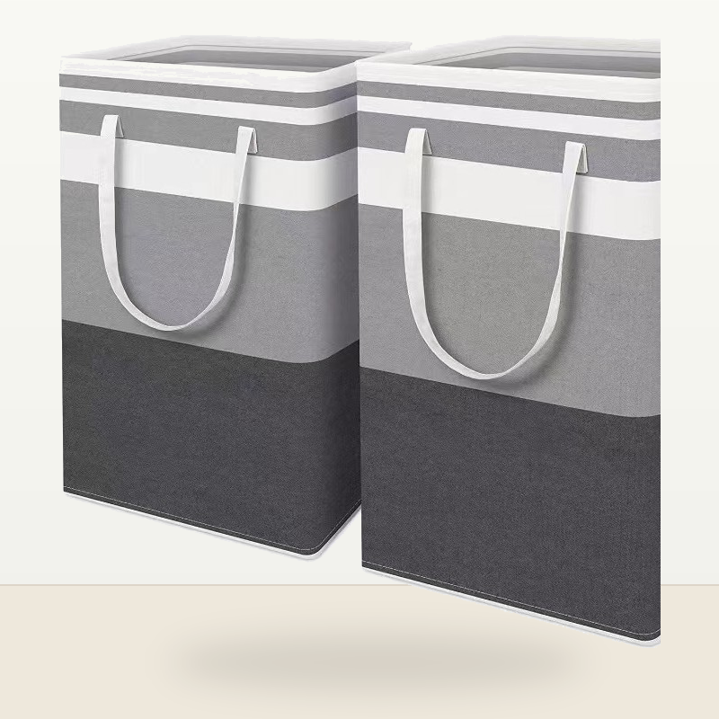 Foldable Fabric Storage Basket with Handles, Large Collapsible Laundry Hamper & Closet Organizer