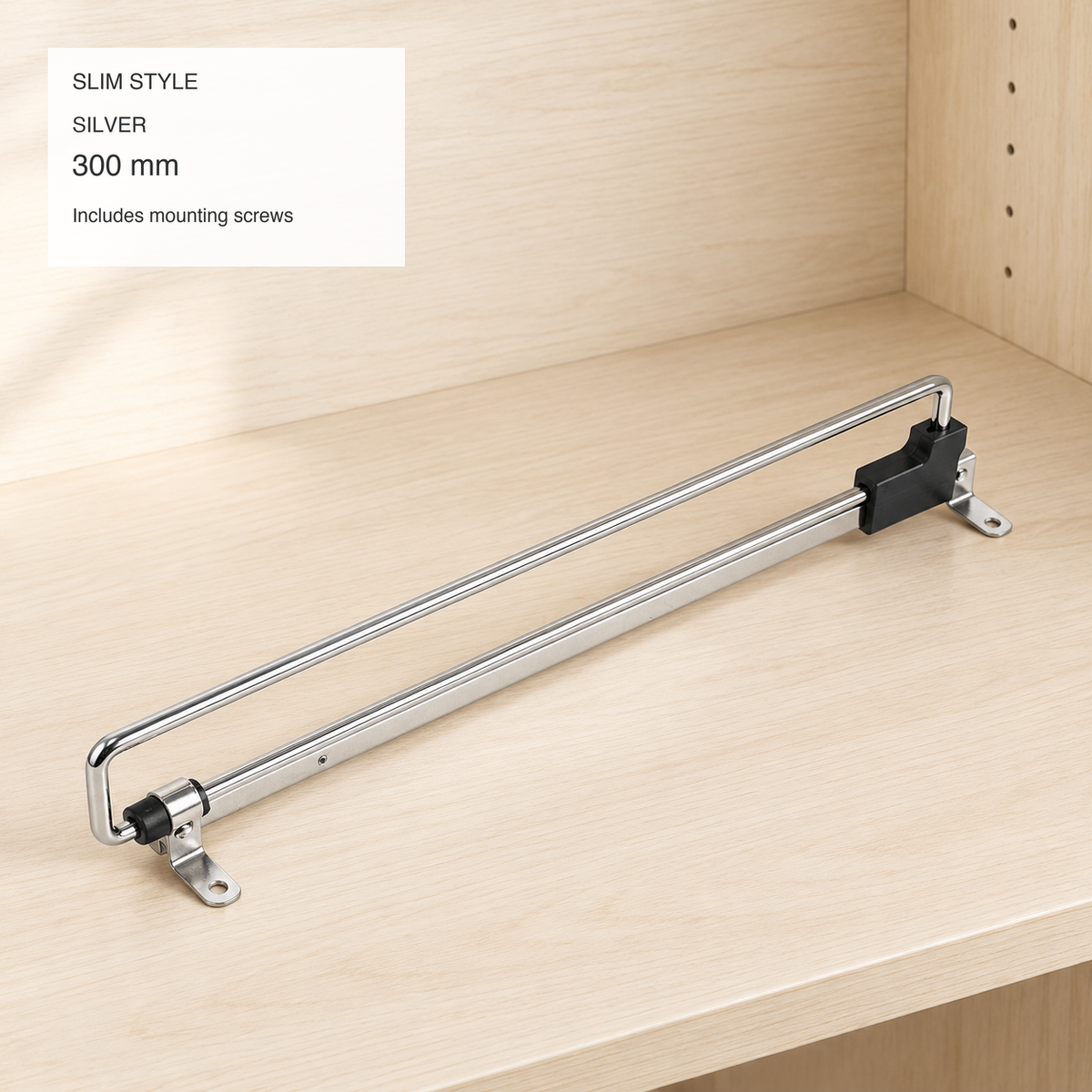 Pull-Out Wardrobe Clothes Rail — Adjustable Chrome Closet Organizer