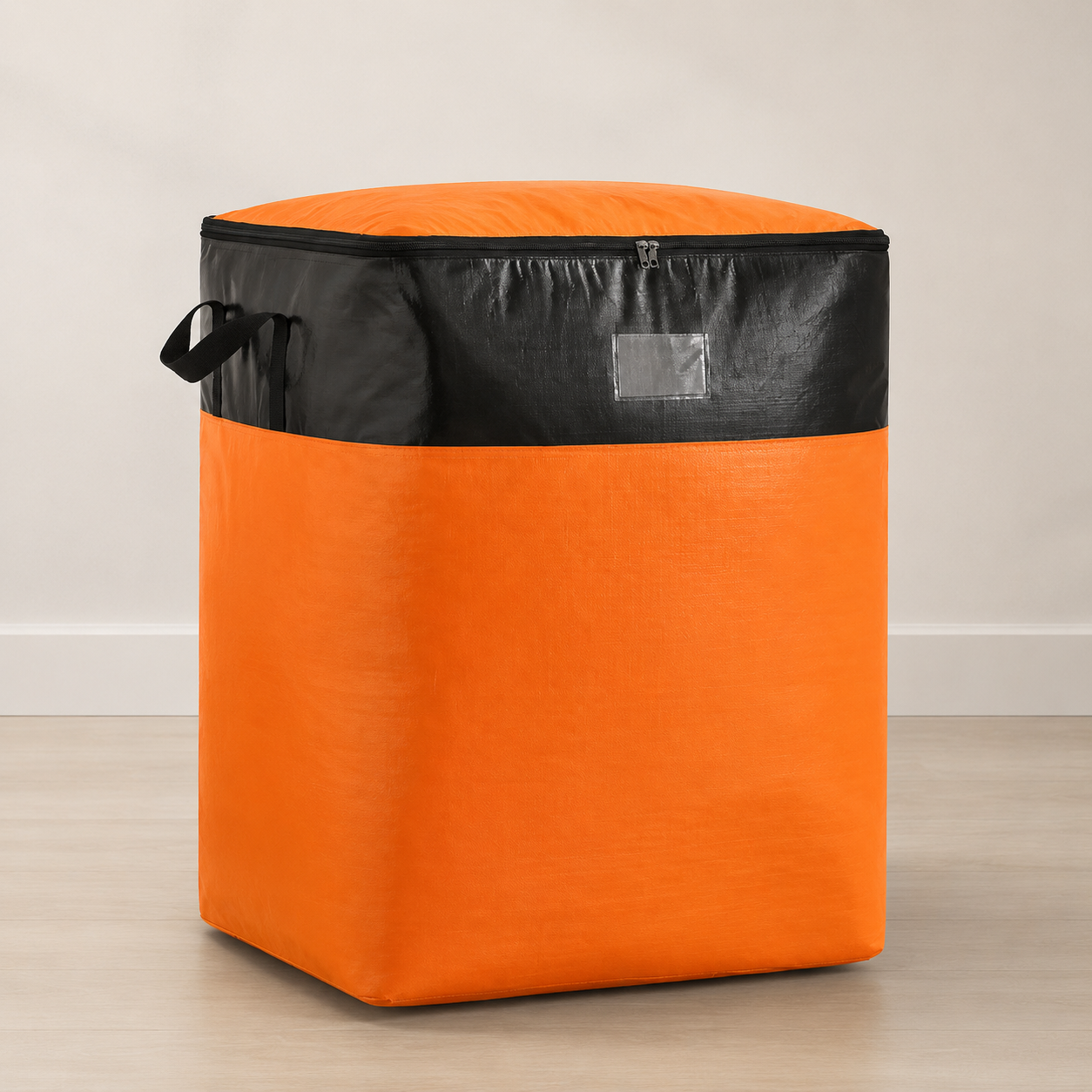 Orange and black 140L large moving storage bag
