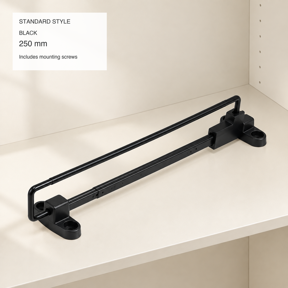 Pull-Out Wardrobe Clothes Rail — Adjustable Chrome Closet Organizer