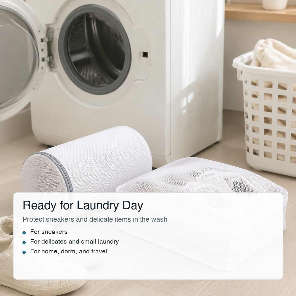 Laundry shoe washing bag used inside a washing machine