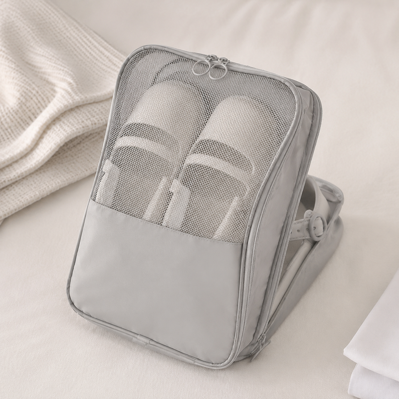 Travel Shoe Organizer Bag, Foldable Luggage Shoe Pouch for Suitcases