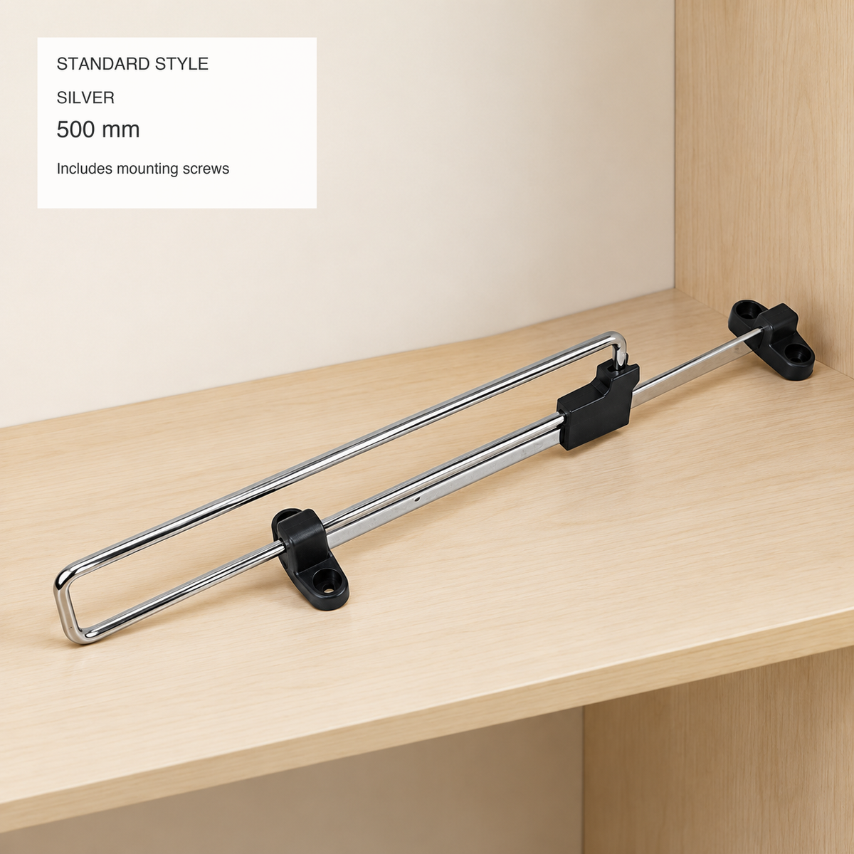 Pull-Out Wardrobe Clothes Rail — Adjustable Chrome Closet Organizer