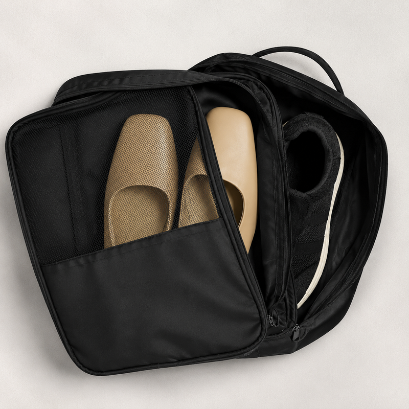 Travel Shoe Organizer Bag, Foldable Luggage Shoe Pouch for Suitcases