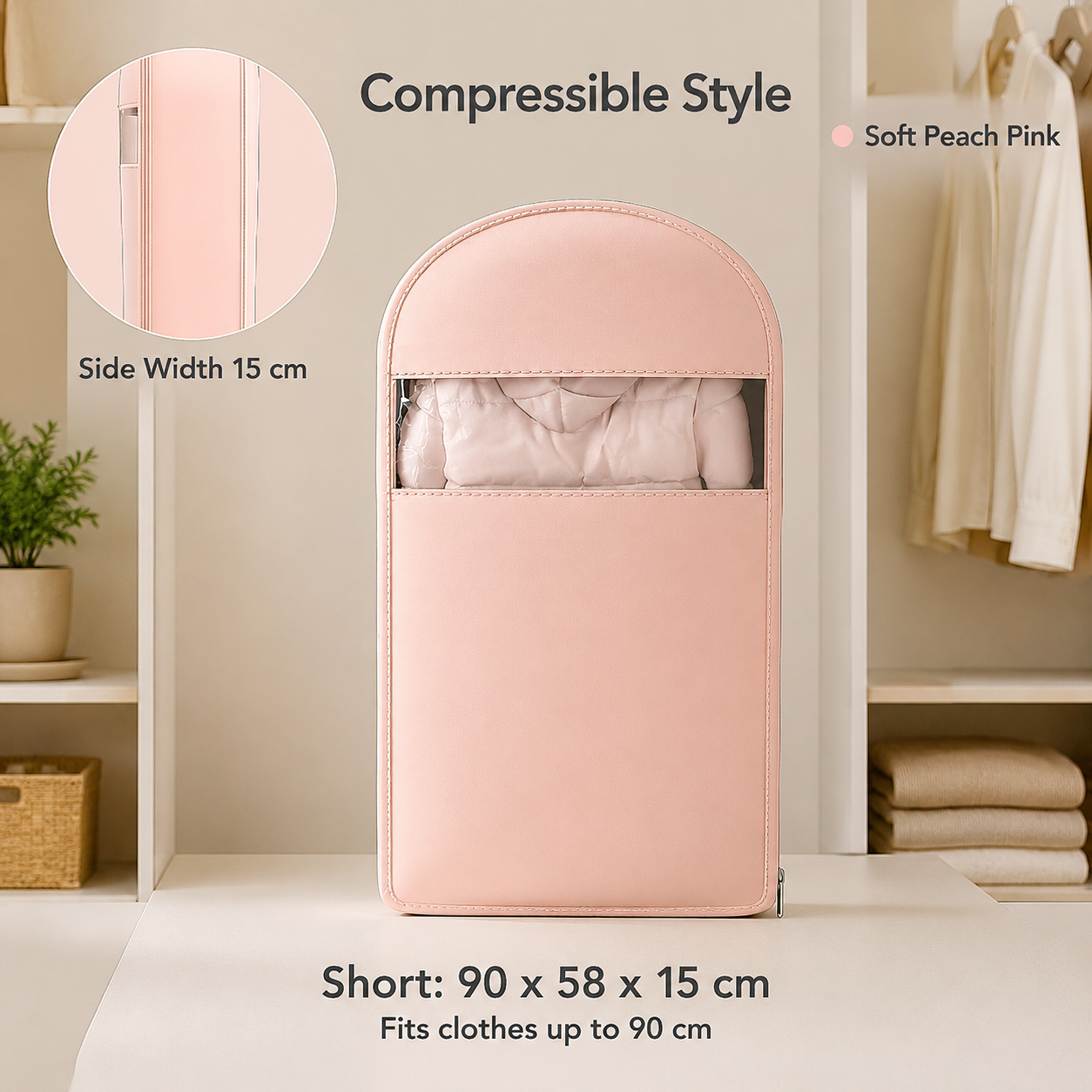 Hanging Puffer Jacket Storage Bag, Dustproof Closet Cover for Coats, Down Jackets & Seasonal Clothes