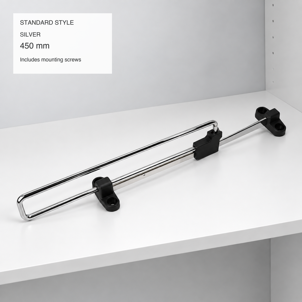 Pull-Out Wardrobe Clothes Rail — Adjustable Chrome Closet Organizer