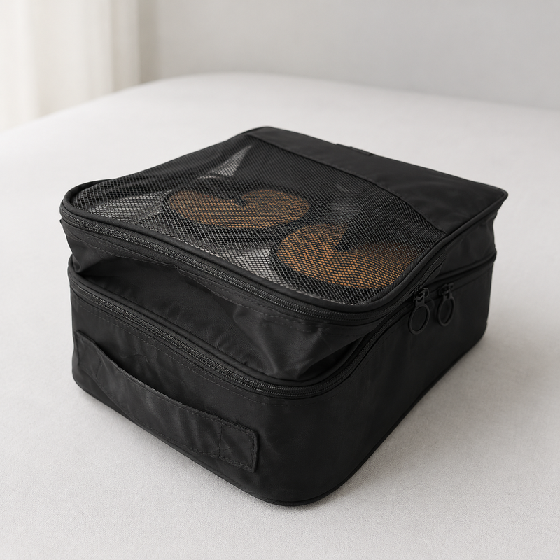 Travel Shoe Organizer Bag, Foldable Luggage Shoe Pouch for Suitcases