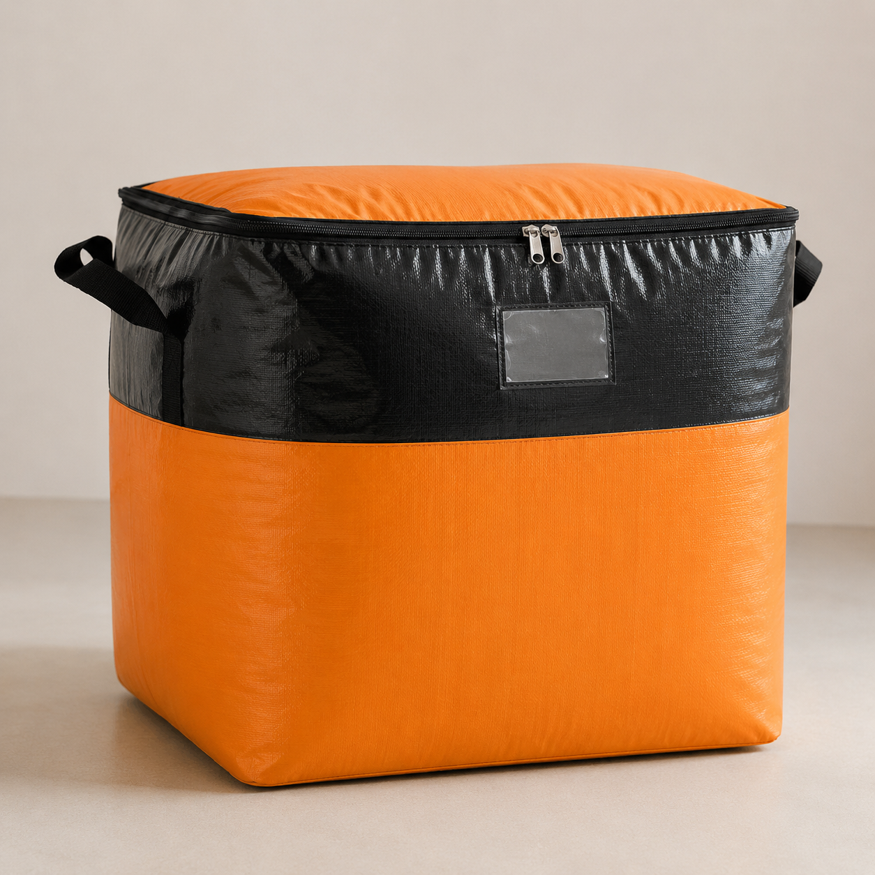 Orange and black 104L large moving storage bag