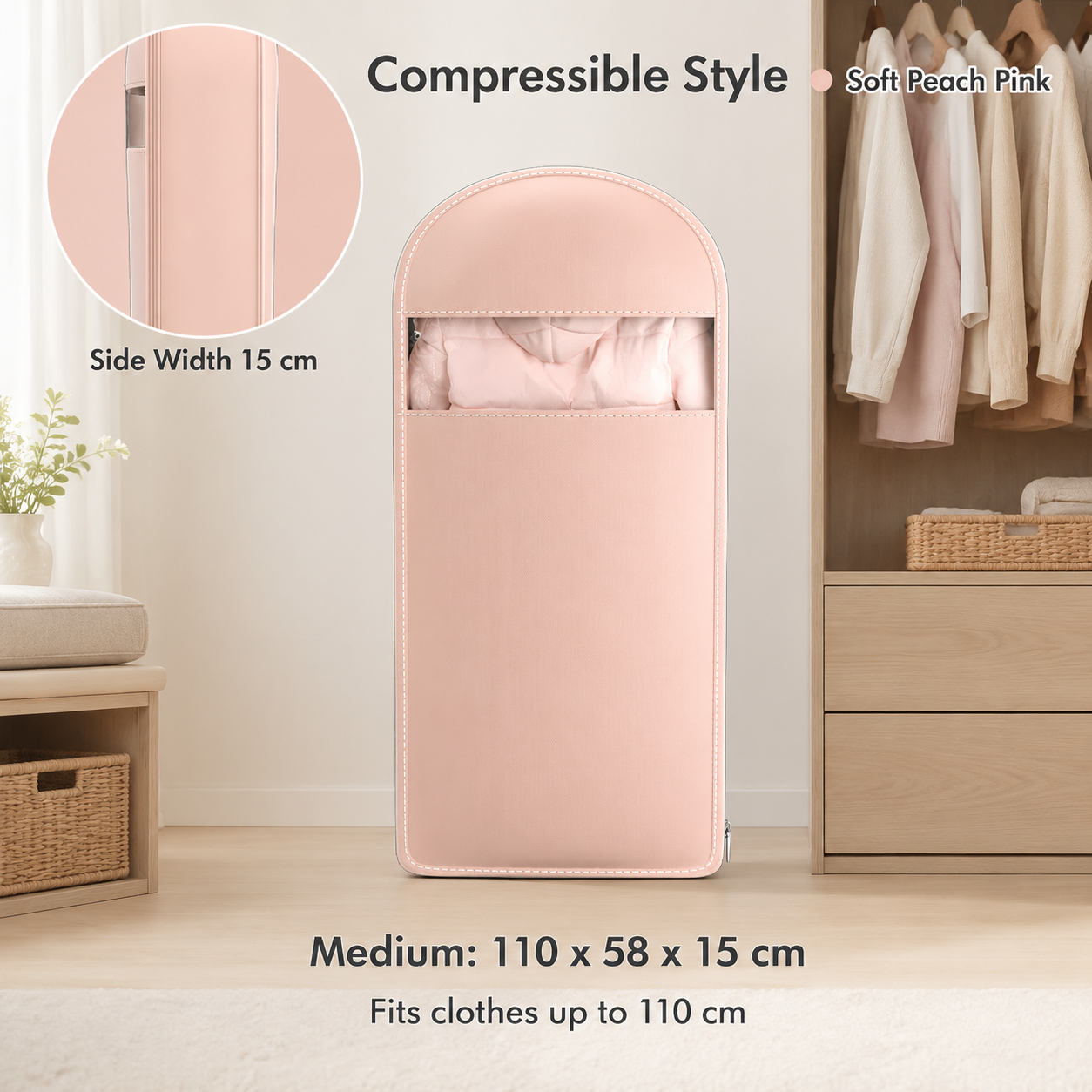 Hanging Puffer Jacket Storage Bag, Dustproof Closet Cover for Coats, Down Jackets & Seasonal Clothes