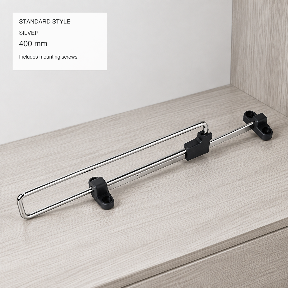 Pull-Out Wardrobe Clothes Rail — Adjustable Chrome Closet Organizer