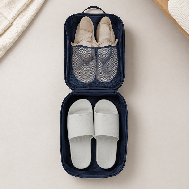 Travel Shoe Organizer Bag, Foldable Luggage Shoe Pouch for Suitcases