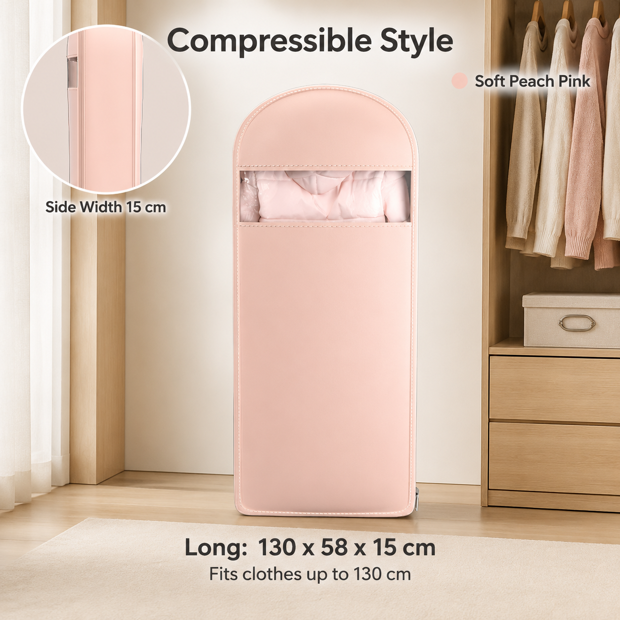 Hanging Puffer Jacket Storage Bag, Dustproof Closet Cover for Coats, Down Jackets & Seasonal Clothes