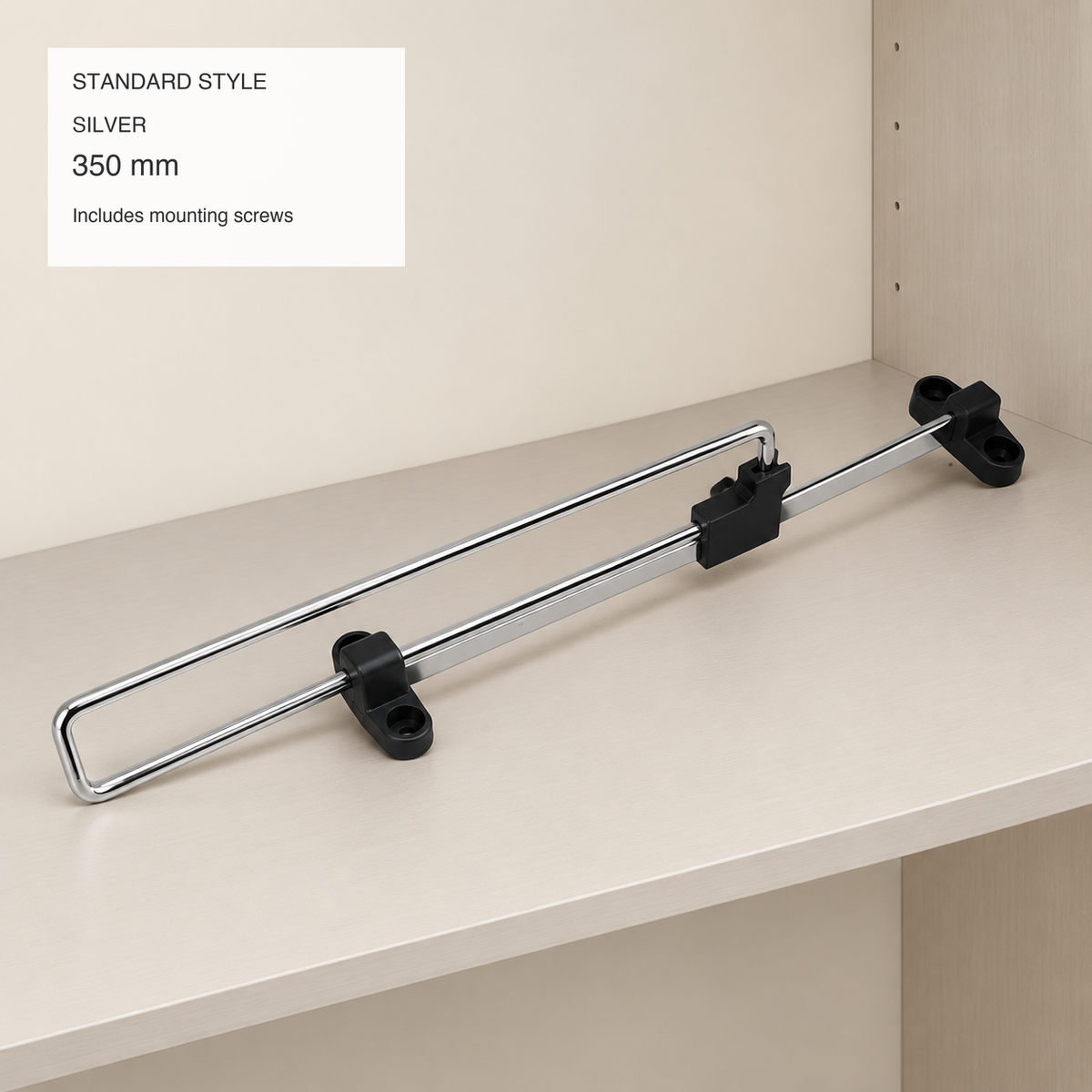Pull-Out Wardrobe Clothes Rail — Adjustable Chrome Closet Organizer