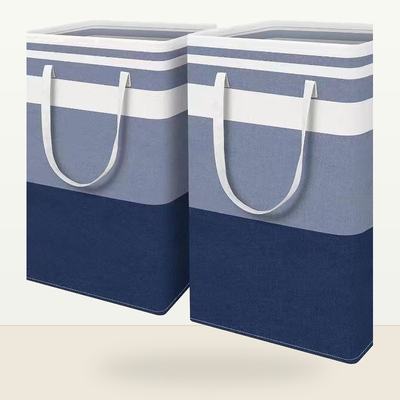 Foldable Fabric Storage Basket with Handles, Large Collapsible Laundry Hamper & Closet Organizer