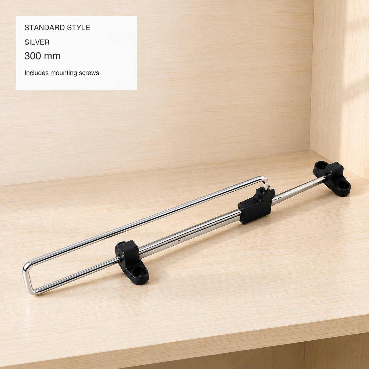 Pull-Out Wardrobe Clothes Rail — Adjustable Chrome Closet Organizer