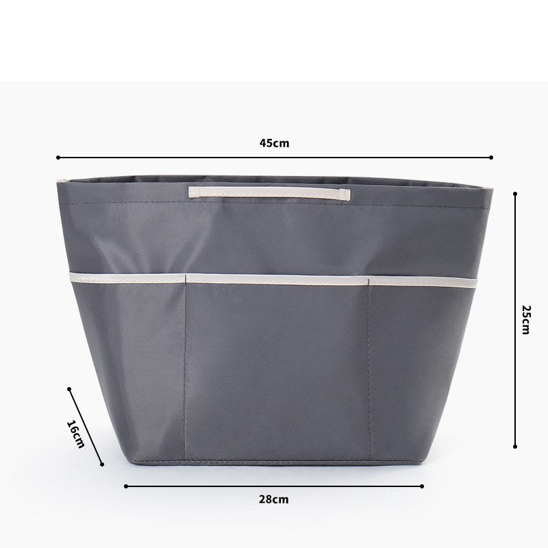 Large sealed gray purse organizer insert