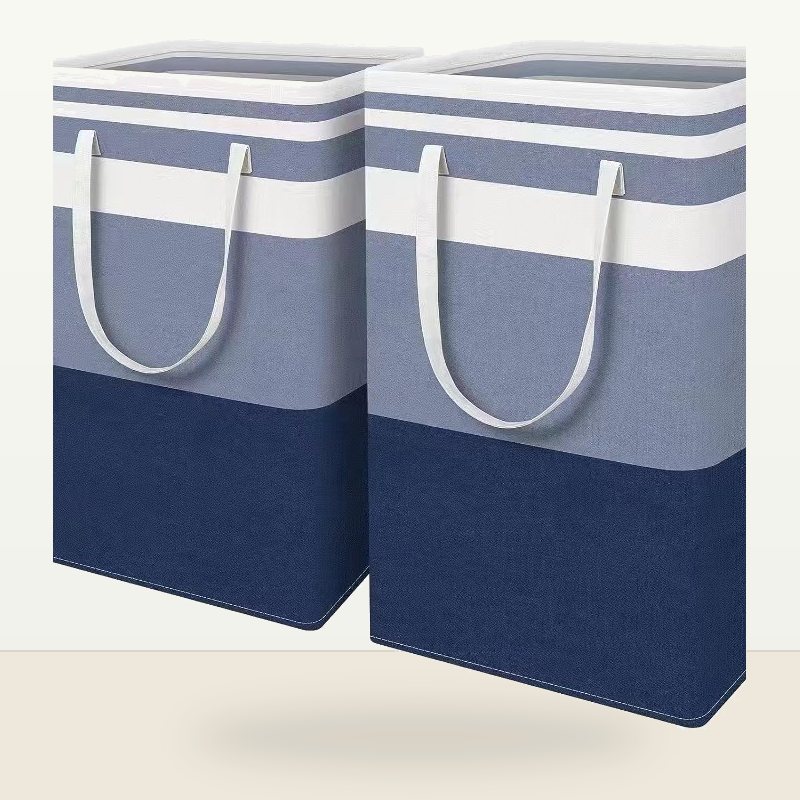 Foldable Fabric Storage Basket with Handles, Large Collapsible Laundry Hamper & Closet Organizer