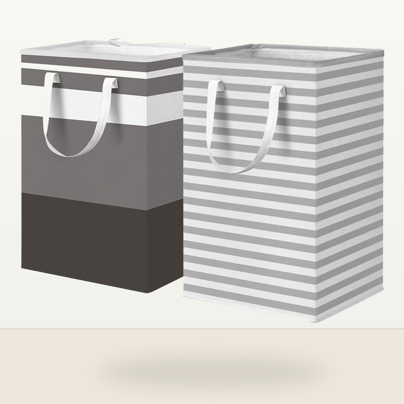 Foldable Fabric Storage Basket with Handles, Large Collapsible Laundry Hamper & Closet Organizer