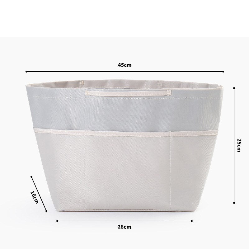 Large sealed beige purse organizer insert