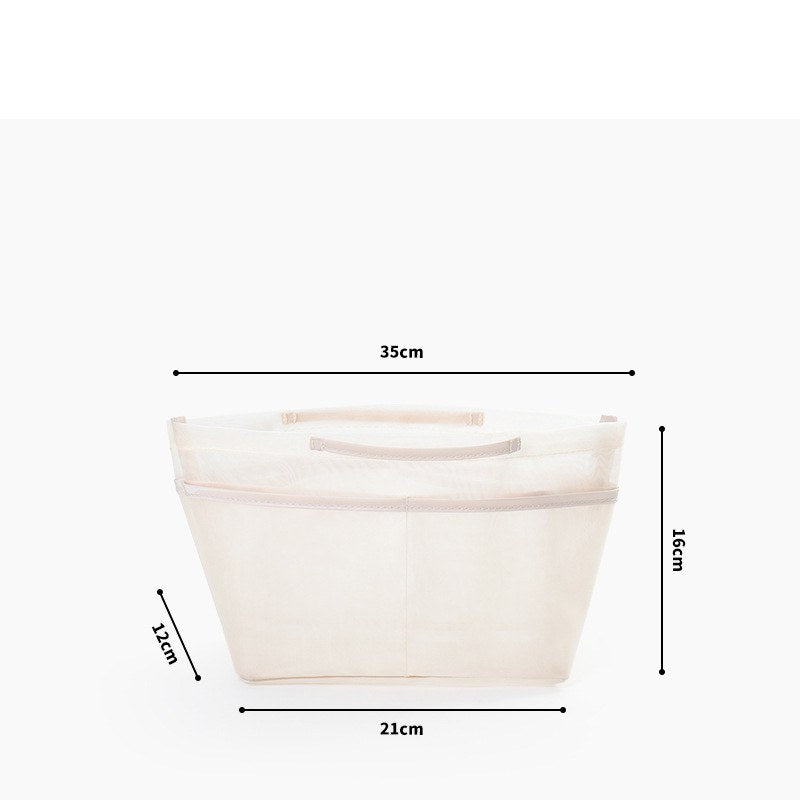 Small mesh beige purse organizer insert