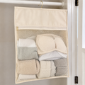 Hanging Closet Organizer with Zipper Pockets, Dorm Bedside Storage Bag for Underwear, Socks & Accessories