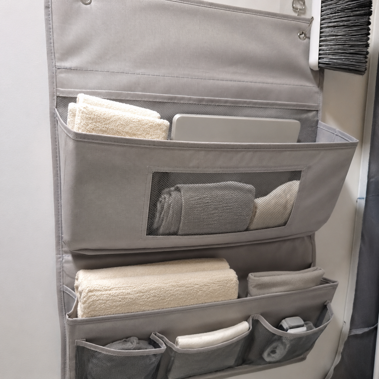 Hanging Door Organizer with Hooks, 2-Tier or 3-Tier Wall Closet Storage Bag for Bedroom, Dorm & Bathroom