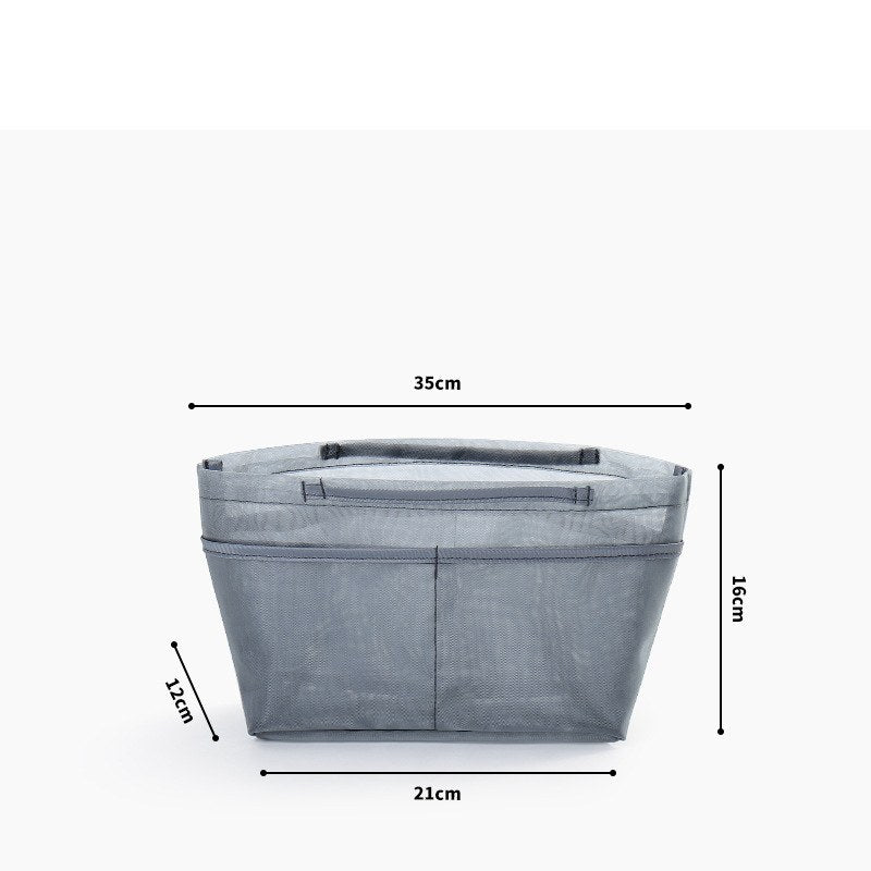Small mesh light gray purse organizer insert
