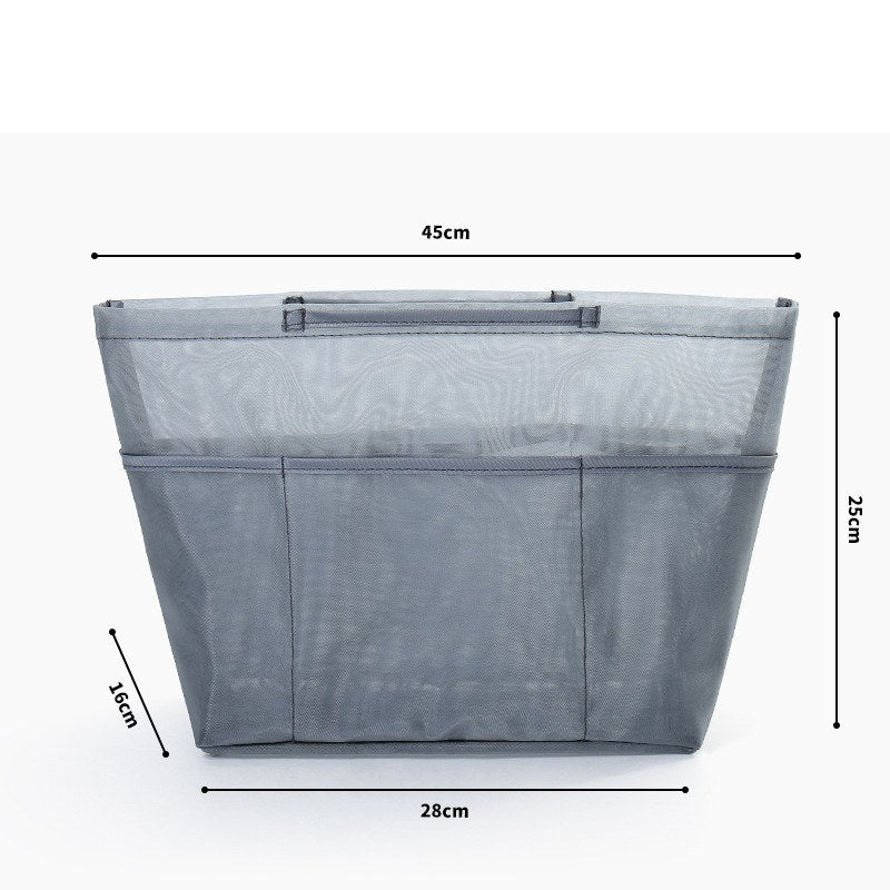 Large mesh light gray purse organizer insert