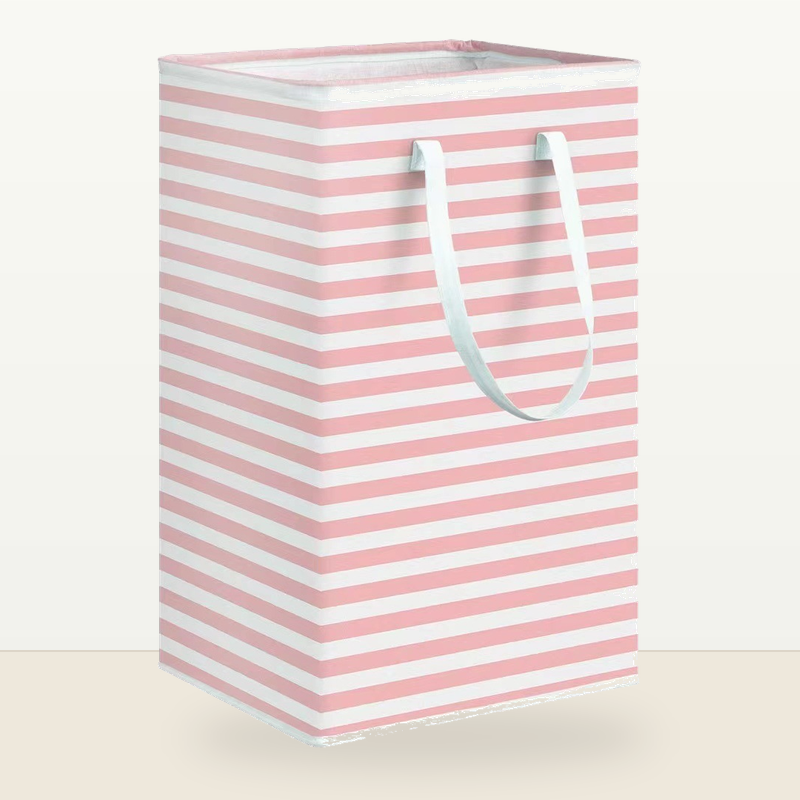 Foldable Fabric Storage Basket with Handles, Large Collapsible Laundry Hamper & Closet Organizer