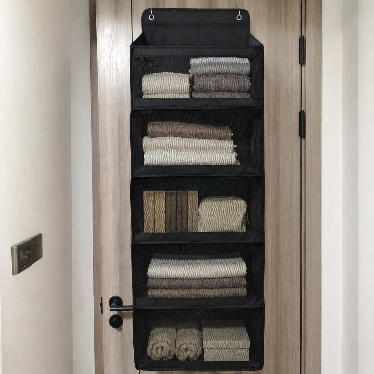 Over-the-Door Hanging Storage Pockets, Multi-Tier Closet Organizer for Toys, Dorm, Nursery & Bathroom
