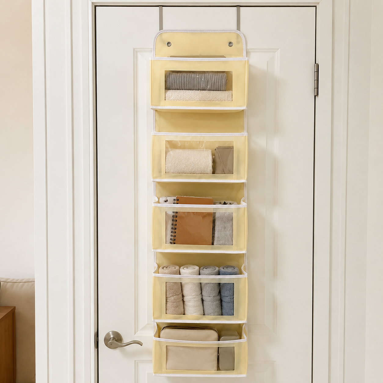 Over-the-Door Hanging Storage Pockets, Multi-Tier Closet Organizer for Toys, Dorm, Nursery & Bathroom