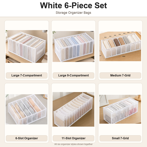 Breathable Mesh Drawer Organizer for Clothes, Socks & Closet Storage - Multi-Grid Foldable Dividers