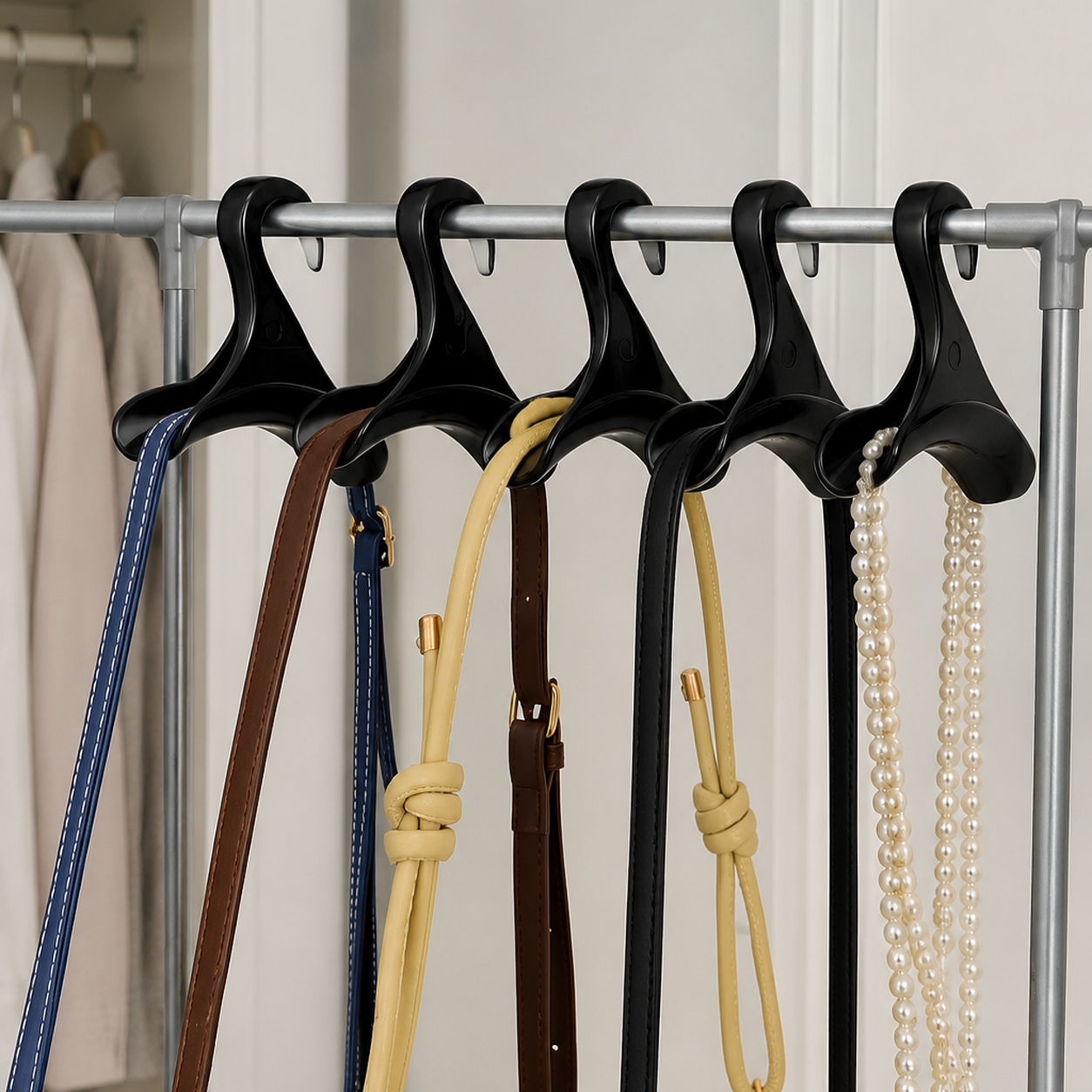 Closet Purse & Hat Hooks, Space-Saving Accessory Organizer Set