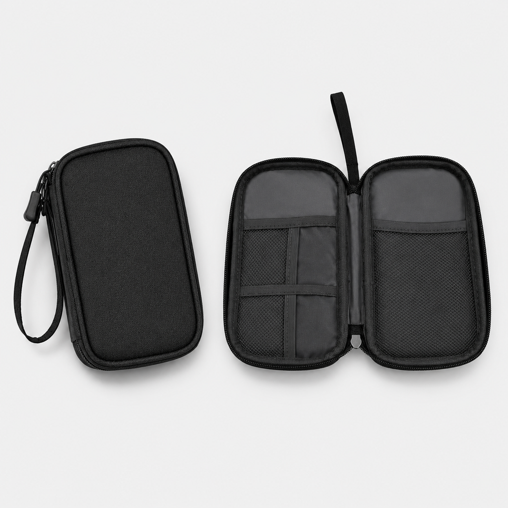Travel Tech Cable Organizer Bag, Single or Double Layer Charger & Accessory Pouch