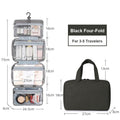 Water-Resistant Hanging Travel Toiletry Bag, Foldable Dry Wet Separation Cosmetic Organizer for Men & Women