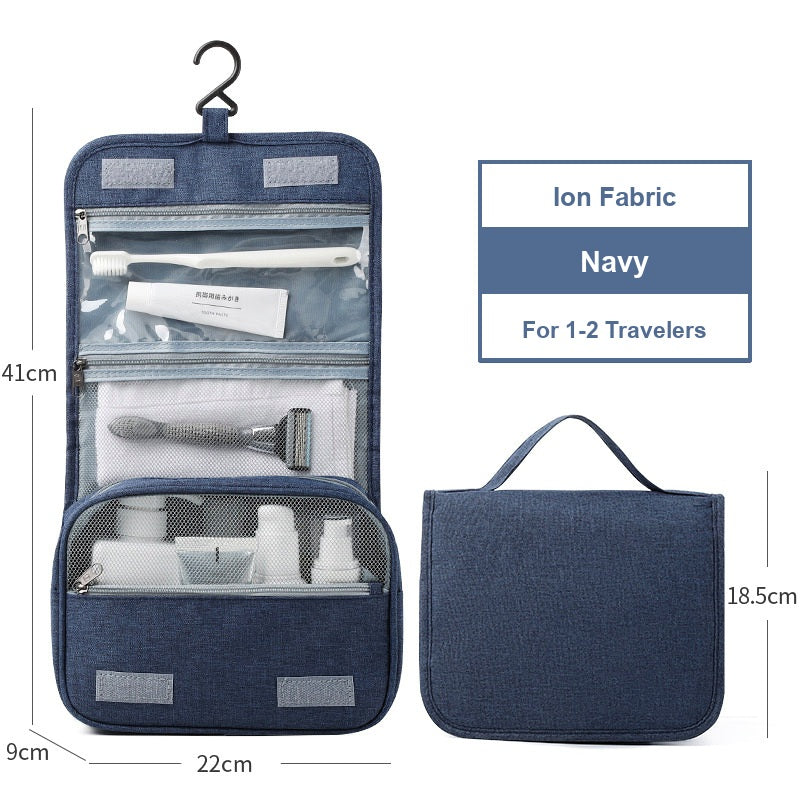 Water-Resistant Hanging Travel Toiletry Bag, Foldable Dry Wet Separation Cosmetic Organizer for Men & Women